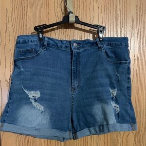 SHEIN Distressed Blue Jean Shorts
